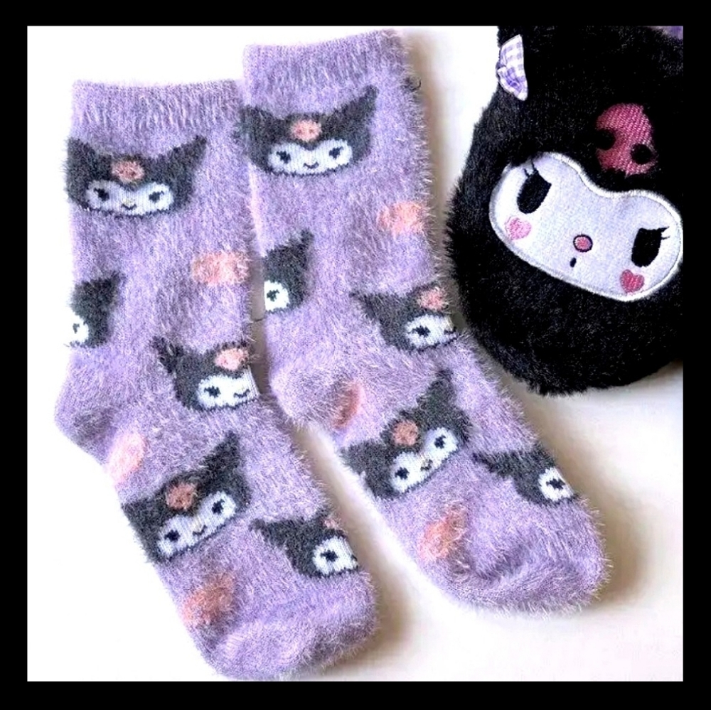 Sanrio Krumi PurpleFluffySocks *NewTags*Sz.4-6 adult/kid (sm) Bundles1/2Price÷$☆